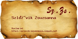 Szlávik Zsuzsanna névjegykártya