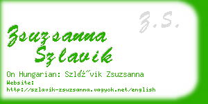 zsuzsanna szlavik business card